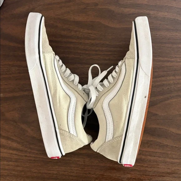 Vans Classic Beige and White Sneakers - Picture 5 of 7